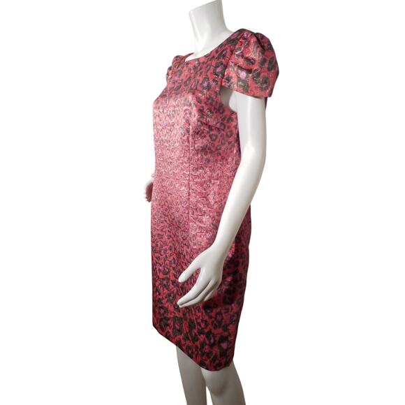 Giambattista Valli for Impulse Womens Sz 12 Leopard Print Metallic Shimmer Dress - Picture 3 of 7
